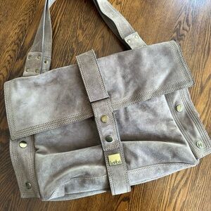 Kooba Gray Messenger Bag with Utilitarian Design